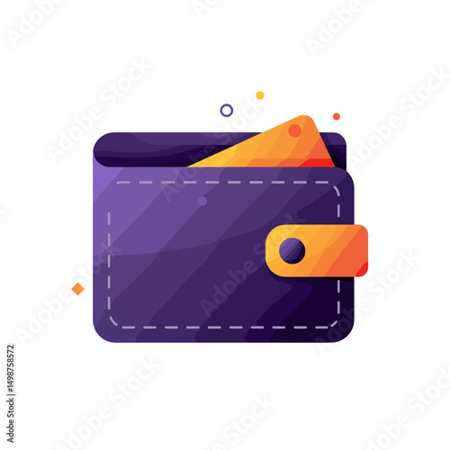 Wallet with cards in vibrant colors on a clean background for travel  