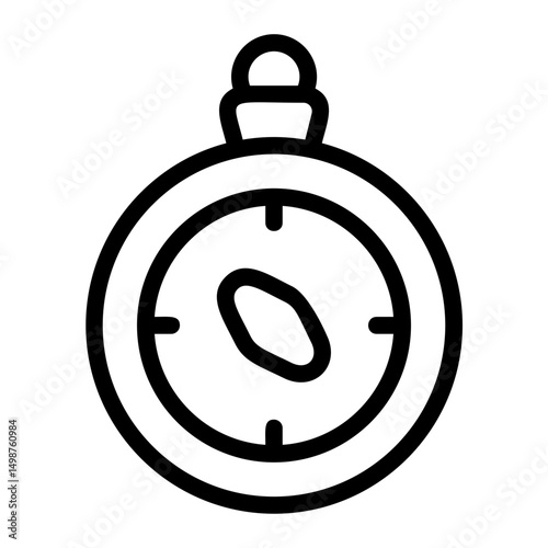 Compass Navigation Line Icon