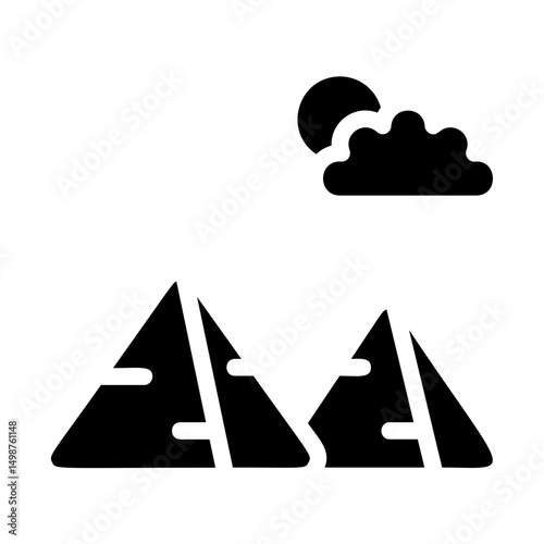Pyramid Desert Solid Icon