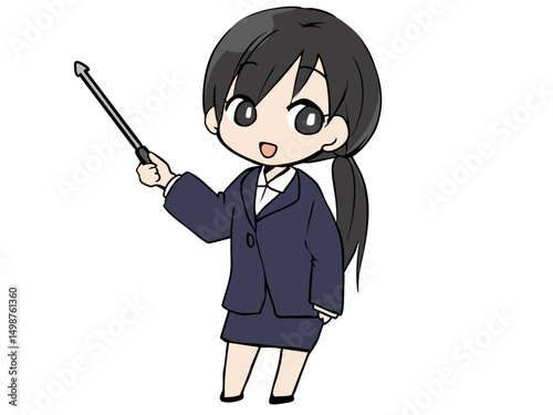 スーツを着た女性 差し棒