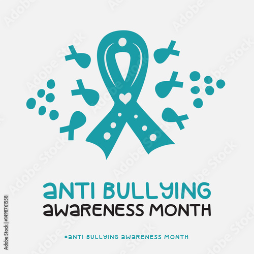 Anti Bullying Awareness month, Vector Illustration Awareness Design.