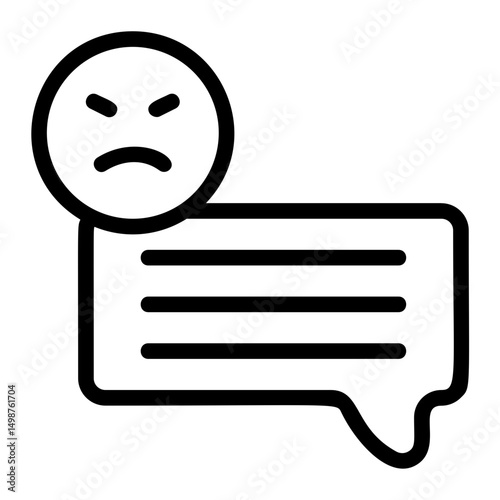 Angry Message Line Icon