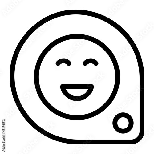 Laughing Message Line Icon