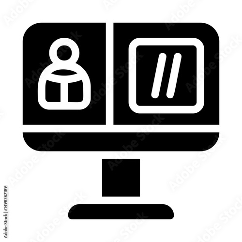 Screen Share Solid Icon