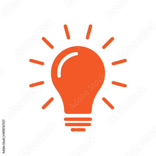 Bright Idea Concept in Red Outline