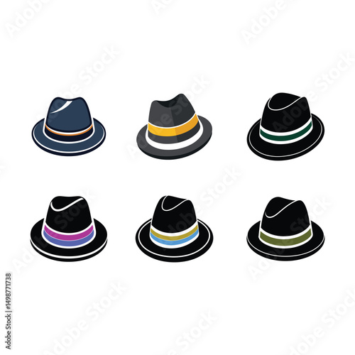 Stylish Fedora Hats in Various Colors.