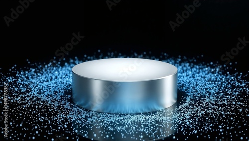 Floating Particles Around Round Podium