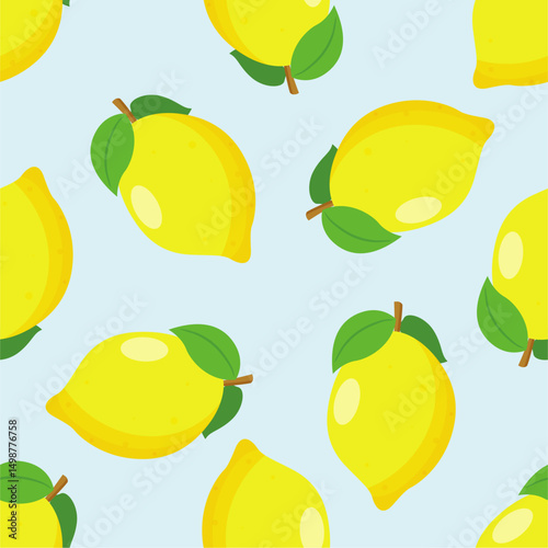 Seamless pattern with cute lemon.