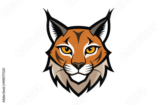 lynx head vector illustration on white background