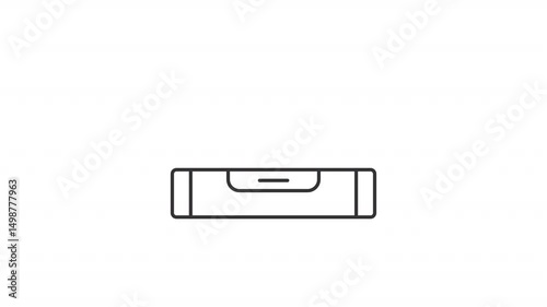Animated waterpass line icon. Spirit level animation. Moving line, shaking instrument. Construction equipment, building tool. Outline element on white background. HD video with alpha channel