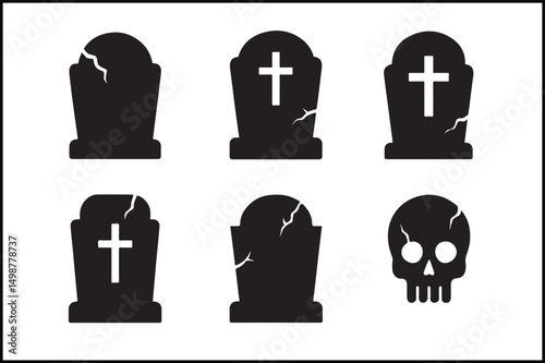 Tombstone Silhouette Vector Design