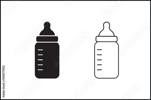 Baby Bottle Solid & Line Art Icon