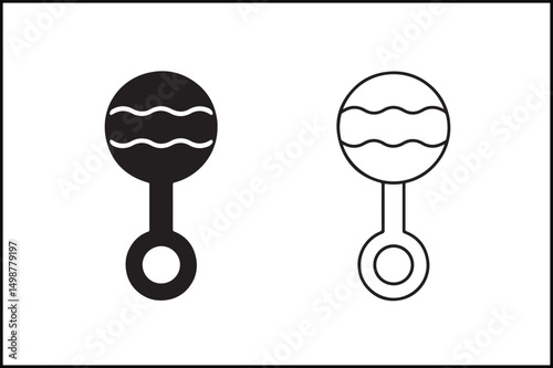 Baby Rattle Dual Style Vector Art