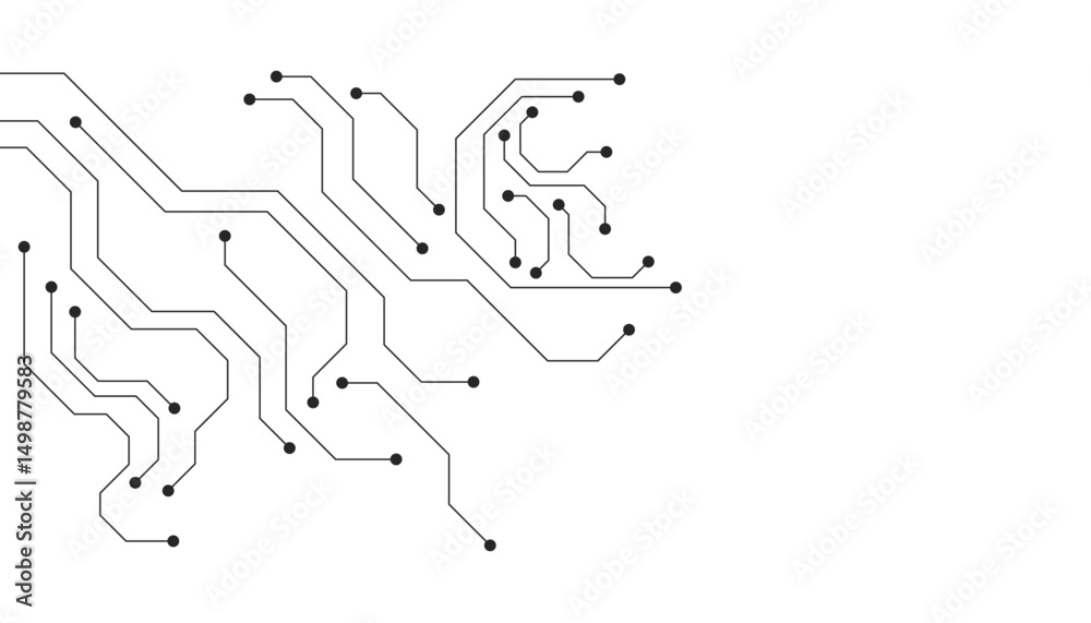Obraz premium Abstract futuristic circuit board Illustration, Circuit board with various technology elements. Circuit board pattern for technology background. 