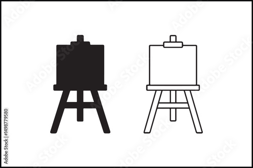 Easel Outline & Solid Silhouette
