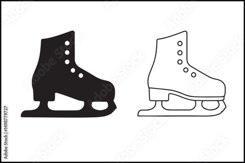 Ice Skates Dual Style Vector