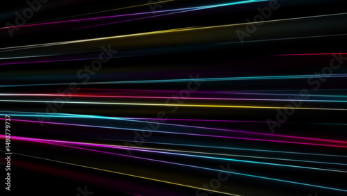 Colorful neon laser lines abstract geometric tech background
