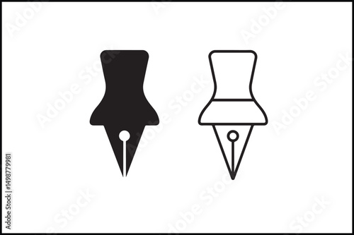 Pen Nib Solid & Line Art Icon