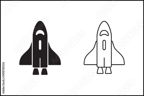 Space Shuttle Outline & Solid Silhouette