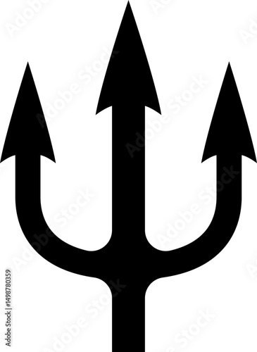 Illustration of trident. Neptune trident. Design element for logo, label, sign, emblem, poster. Vector illustration