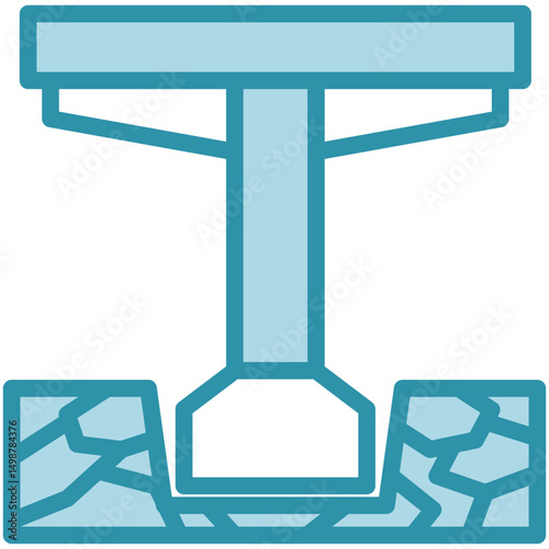 Beam Column mini illustration dual tone color icon, use for civil engineering, industry, construction, UI, UX kit, app and web development, digital or print.