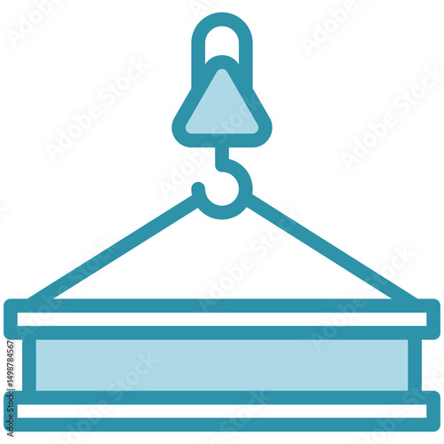 Girder mini illustration dual tone color icon, use for civil engineering, industry, construction, UI, UX kit, app and web development, digital or print.