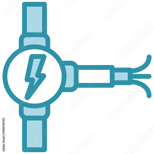 Conduit Pipe mini illustration dual tone color icon, use for civil engineering, industry, construction, UI, UX kit, app and web development, digital or print.