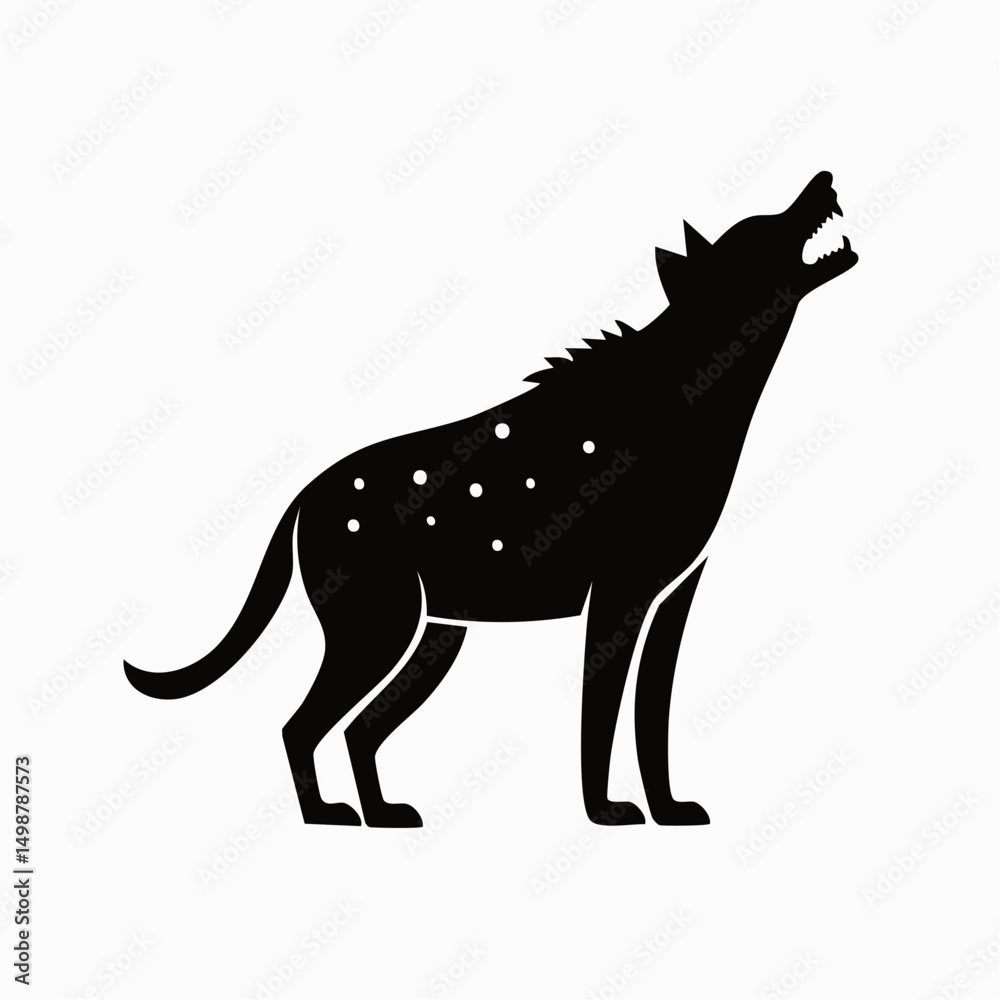 Fototapeta premium Laughing Hyena Silhouette — Flat 2D Minimalist Vector