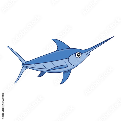 a realistic watercolor of a swordfish showing its sharp