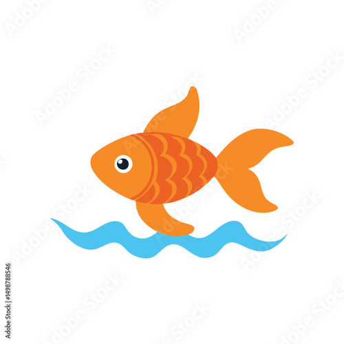 a serene watercolor of a goldfish swimming peacefully