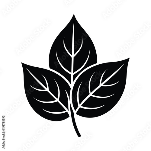 basil leaf icon vector silhouette