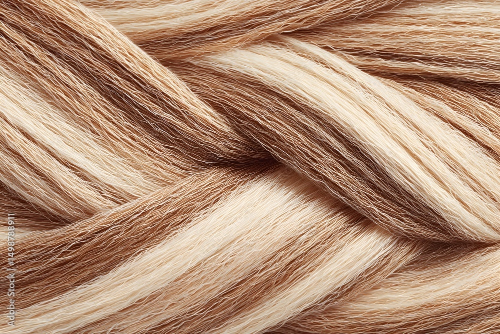 Fototapeta premium Braided Hair: A close-up shot showcasing the intricate texture and pattern of braided hair, capturing the interplay of light and shadow on each strand. The warm.