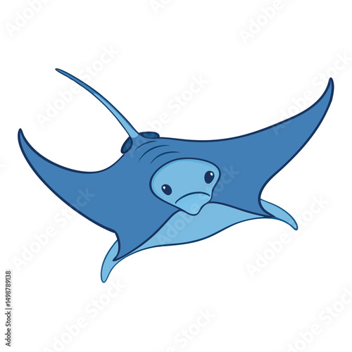 a watercolor of a majestic manta ray gliding gracefully