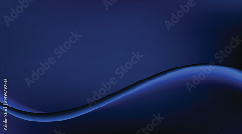 Abstract curve and wave on blue background
