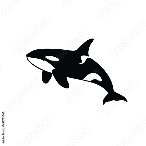 Orca Silhouette – Majestic Killer Whale Marine Life Illustration