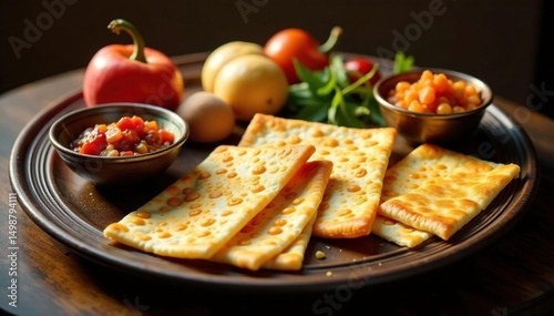 A Seder plate with matzah, maror, charoset, and other symbolic foods , celebration, Judaism, freedom