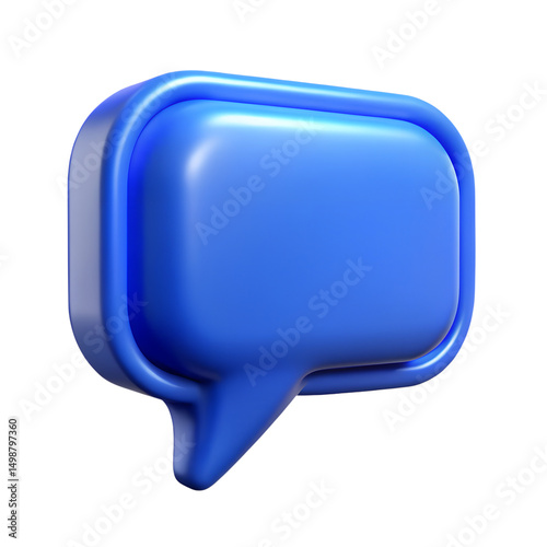 Social media speech, notification 3d icon, isolated on a transparent background