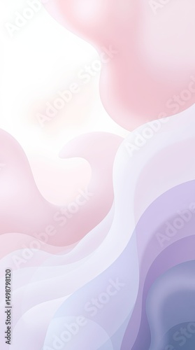 Soft swirling pastel hues of pink and lavender blend seamlessly creating a serene and calming abstract design that evokes tranquility and peace