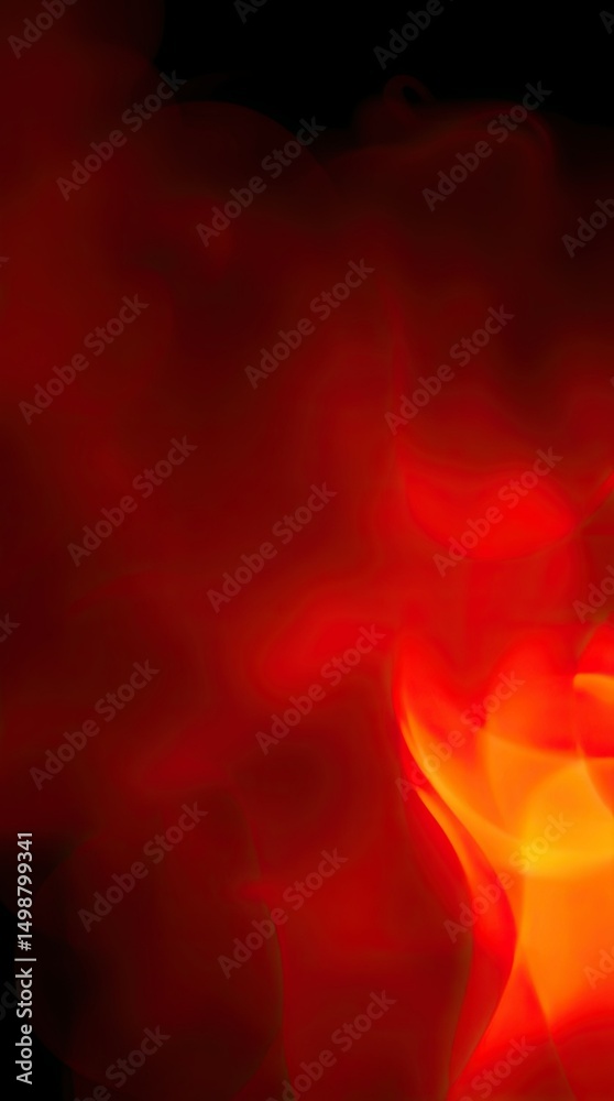 Fototapeta premium Flames flicker and twist amid dense smoke creating a mesmerizing blend of red and orange hues evoking warmth and intensity in a dynamic display