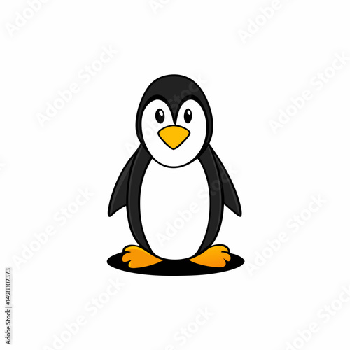 Penguin Bird Perched On White