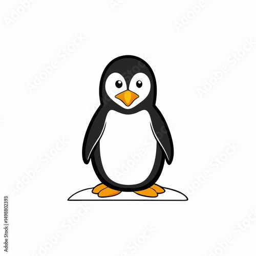 Penguin Bird Perched On White