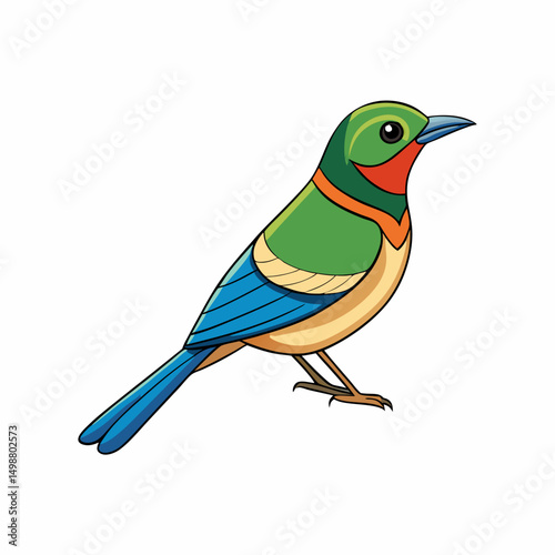 Sunbird Perched On White