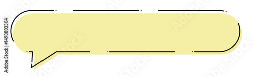 ふきだしシンプル　横長丸みあり　イエロー
