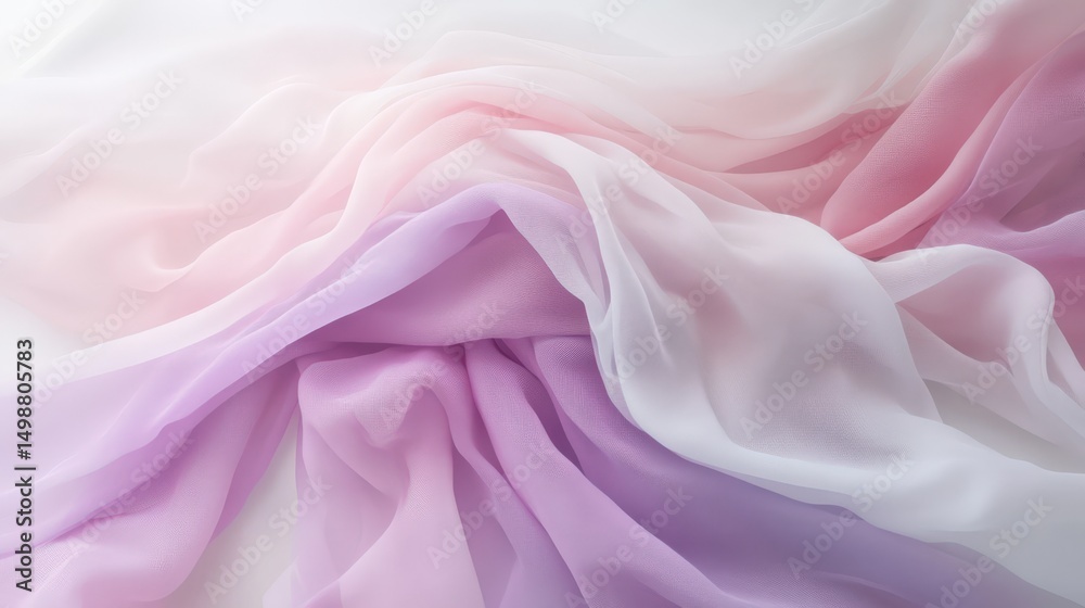 Fototapeta premium Soft Flowing Fabric with Gradient Shades of Pink and Purple Hues