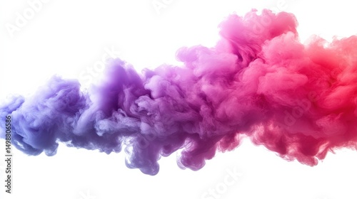 Colorful Smoke Swirl in Shades of Purple Pink and White Background