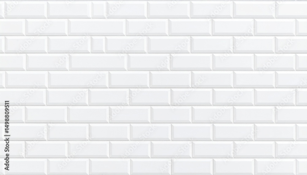 White light brick subway tiles wall texture wide background banner panorama seamless pattern White light brick subway tiles wall texture wide background banner panorama seamless pattern