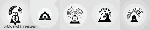 Fire Alarm Bell Icon - Emergency Fire Alert Symbol Vector