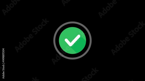 Animation in motion graphics of a check mark symbol and a symbol in X. Symbolizing right and wrong. Motion Graphics. isolated Background
