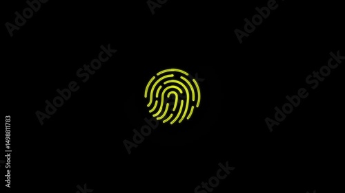 Biometric fingerprint id password security with signal, Thumbprint scan technology for devices in binary code background