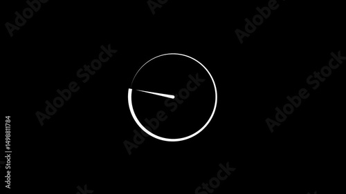 Abstract analog clock icon animation.